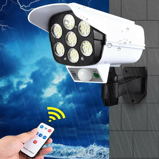 Solar Dummy Surveillance Bullet Camera with LED Lighting Gray