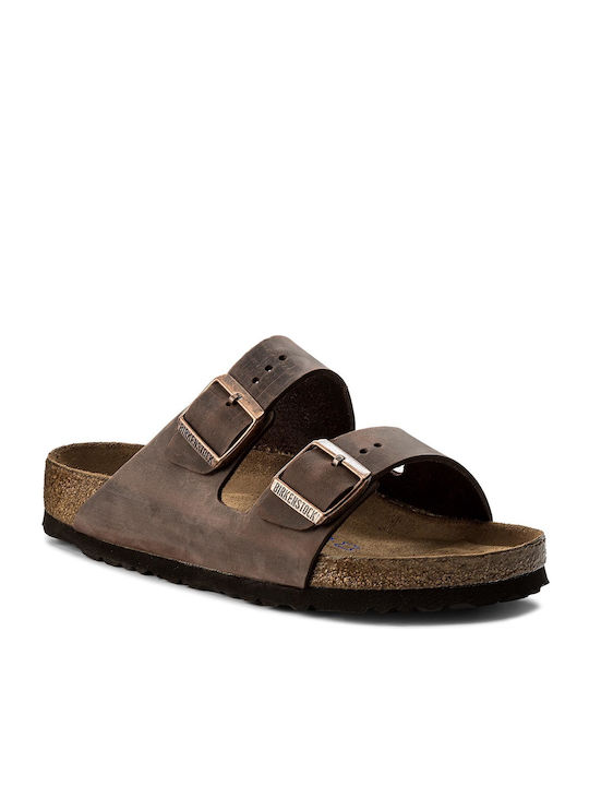 Arizona Soft Footbed Oiled Leather Leder Herrensandalen Habana Regelmäßig Passform
