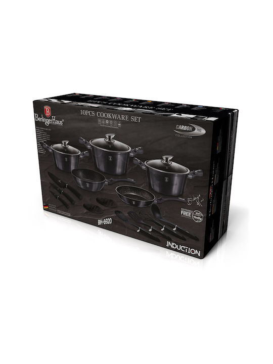 Berlinger Haus Metallic Line Set de vase de gătit din aluminiu Carbon Pro cu strat de piatră BH-6920 17buc