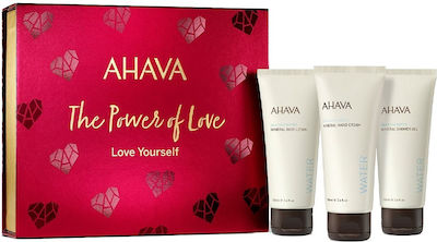 Ahava The Power of Love Better Together Body Trio Skin Care Set for Moisturizing & Cleaning Body Cleaning with Bubble Bath , Body Cream & Hand Cream