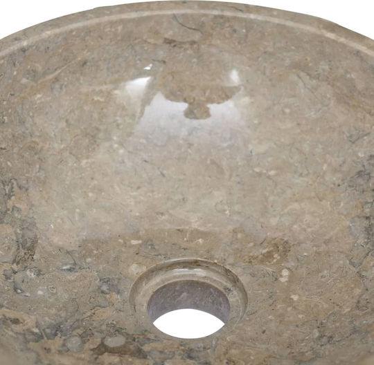 vidaXL Επικαθήμενος Νιπτήρας Πέτρινος 40x40x12cm Γκρι