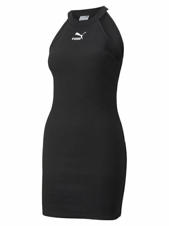 Clasic Rochie De Vară Mini Sport Fără Mâneci Neagră