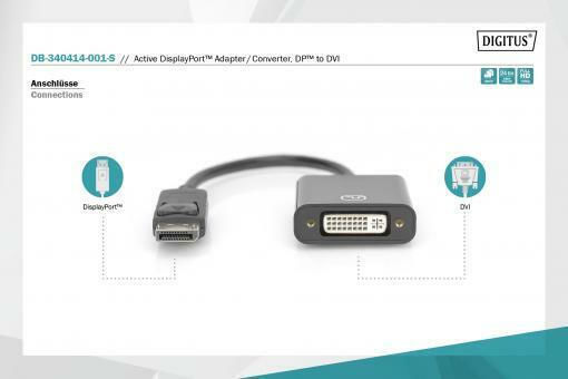 Digitus Converter mini DisplayPort male to DVI-I female 1pcs DB-340414-001-S