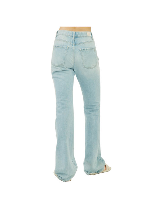 Silvian Heach Orives Women's Jean Trousers Flared Denim Blue Light