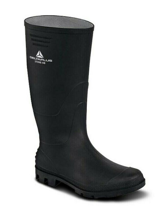 Delta Plus Stone OB SRA Men's Non-Slip Safety Knee Wellies Black