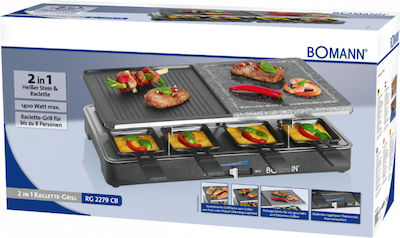 Bomann Tischplatte Elektrischer Grill Raclette 1400W mit einstellbarem Thermostat 46cmx23cmcm