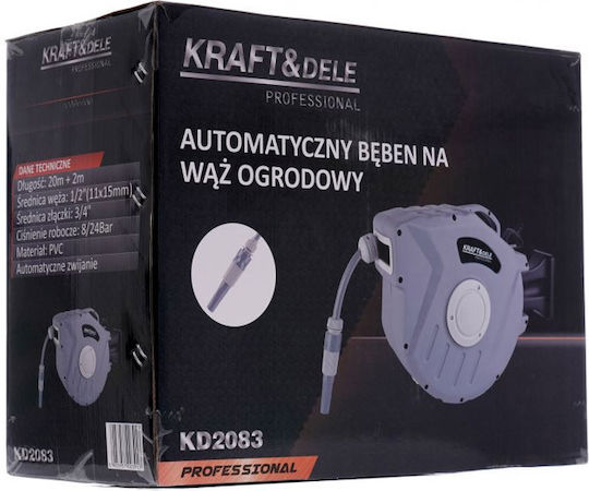 Kraft & Dele Αυτόματη Ανέμη Ποτίσματος Τοίχου με Λάστιχο 20m + 2m
