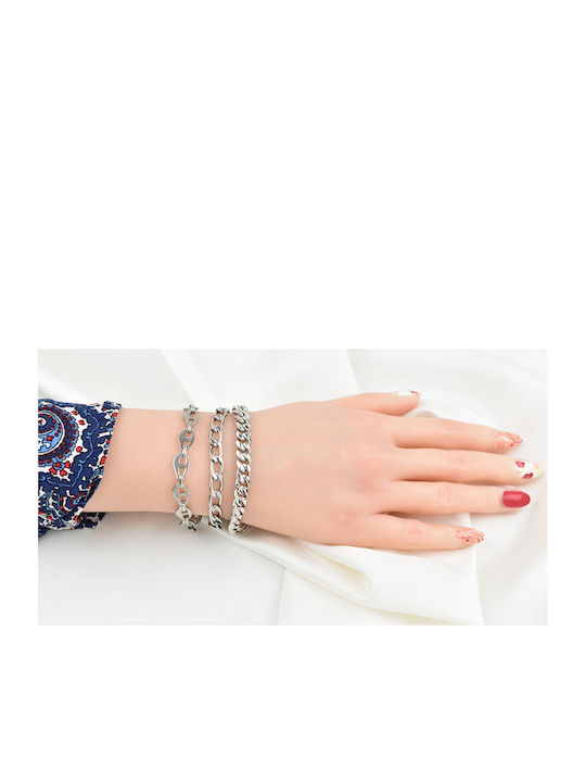 Noelia Silver Bracelet 8MM Stainless steel bracelet 316L 18-19 cm