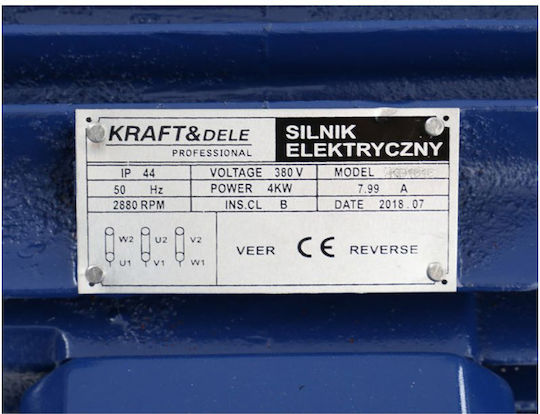 Kraft & Dele Τριφασικός Ηλεκτροκινητήρας 5.4hp Μέγιστων Στροφών 2880rpm 380V