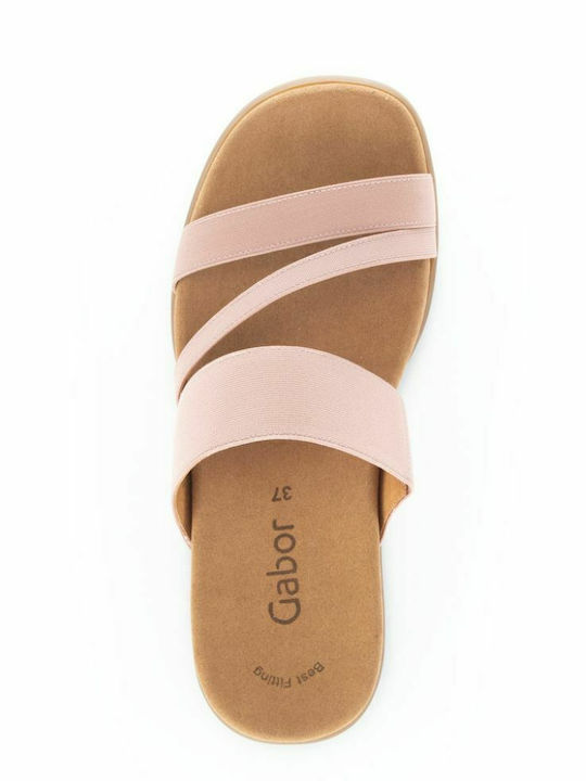 Leather Women's Flat Sandals Anatomic in Pink Color