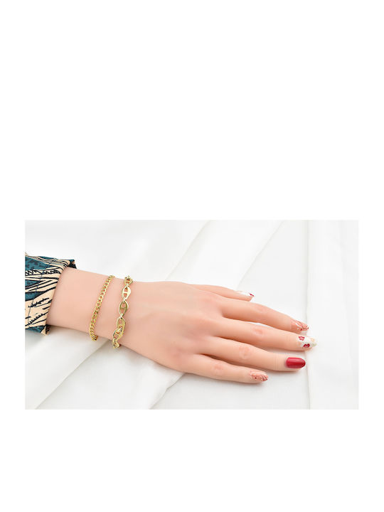 Noelia Gold Bracelet 8MM Stainless steel bracelet 316L 23-24 cm