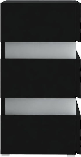 Κομοδίνο Ξύλινο Μαύρο 45x35x67cm