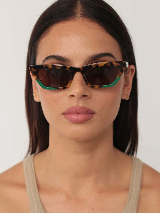 Oscar & Frank Fae Women's Sunglasses with Plastic Frame Tort Green
