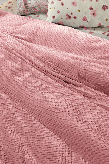 Guy Laroche Rombus Κουβέρτα Fleece Μονή 160x220εκ. Coral