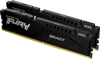 Kingston Fury Beast 64GB DDR5 RAM cu 2 module (2x32GB) și Viteză 5200 pentru Desktop