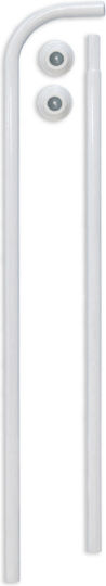 Dimitracas Corner Shower Curtain Rod Wall Mounted Aluminium White 80x80cm