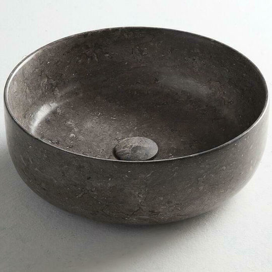 Fossil Jetti Deasupra Blatului Chiuvetă marmură 33x33x14cm Grey Marble