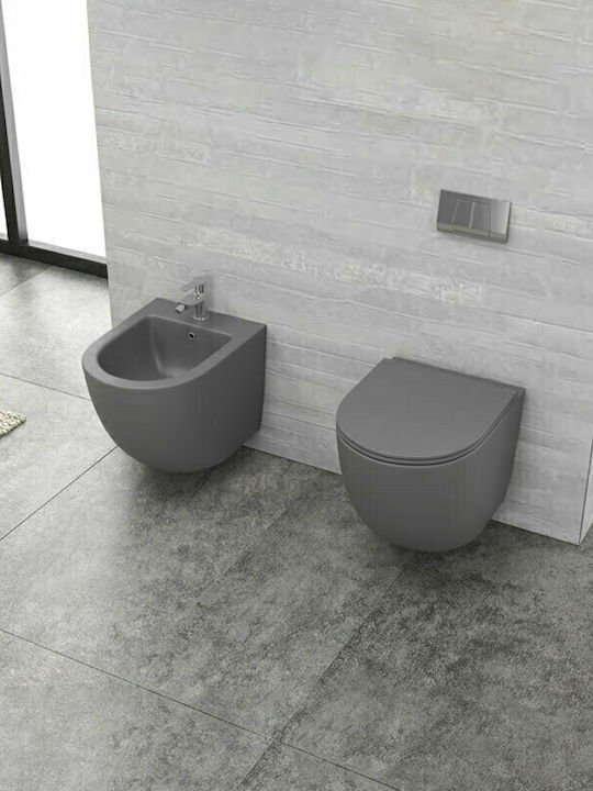 Karag Wall-Hanging Bidet Milos Gray 37x49.5x32.5cm