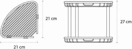 Karag Reti Ъглов Стенен Рафт за баня Метален с 2 рафта 21x21x27см Черно матово Черна