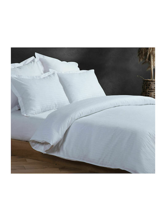 Nef-Nef Homeware Duvet Cover Set Cotton Queen with 2 Pillowcases 240x220 Elements 028897 White