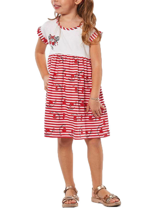 Girls Dress Short Sleeve Set with Accessories Red