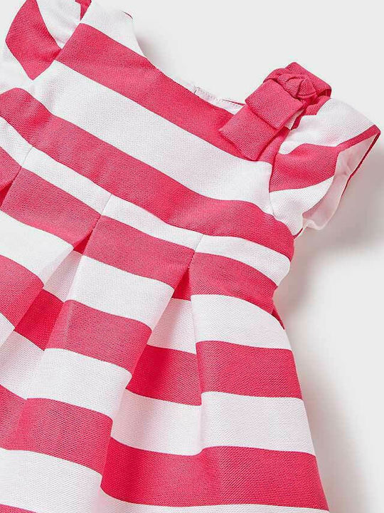 Kinderkleid Ärmellos Gestreift Fuchsie