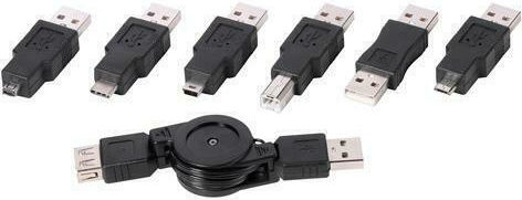 Vivanco Конвертор USB-A Мъжки в USB-A USB-B USB-C micro USB мини USB Мъжки 7 Бройки 45259