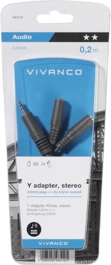 Vivanco Convertor 3.5mm masculin în 3.5mm 2x femelă 1buc 46510