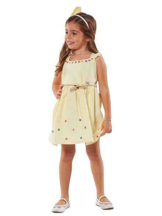 Children's Dress Sleeveless Set with Accessories Yellow