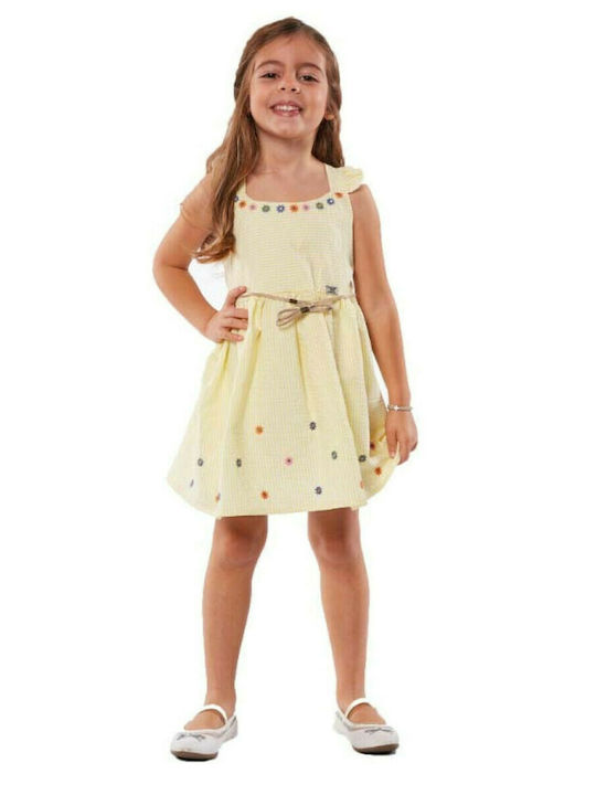 Evita Kids Dress Set with Accessories Sleeveless Yellow