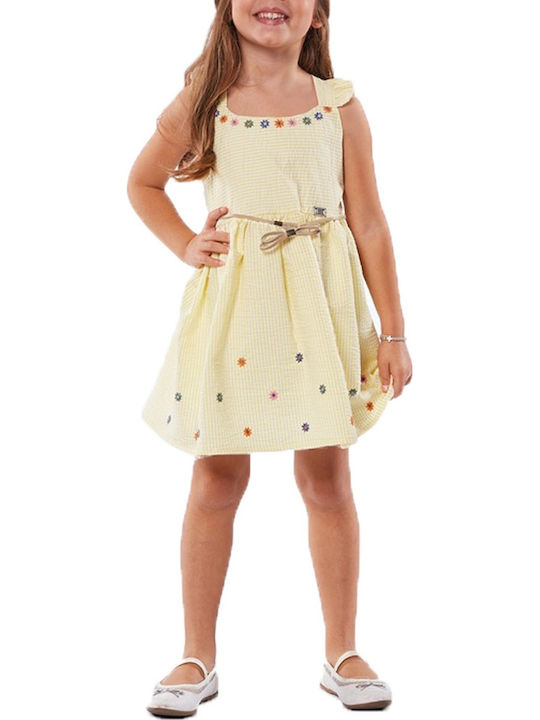 Children's Dress Sleeveless Set with Accessories Yellow