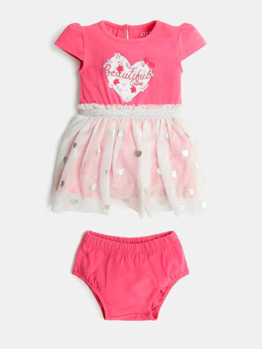 Rochie Fete Mâneca Scurtă Set Cu Chilot Fuchsia