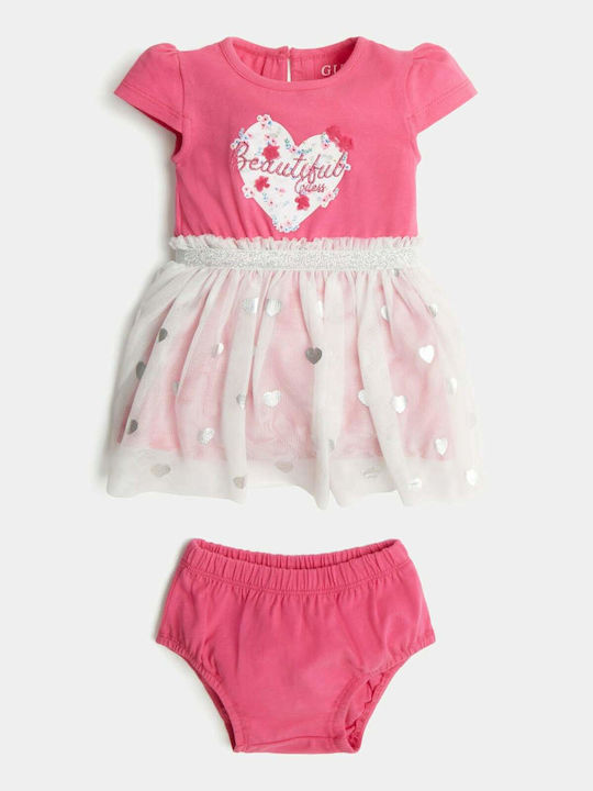 Rochie Fete Mâneca Scurtă Set Cu Chilot Fuchsia