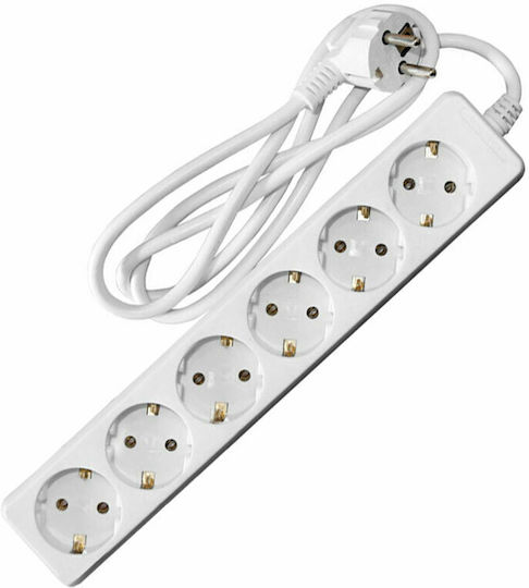 Popp Steckdosenleiste 6 Positionen mit Kabel 5m