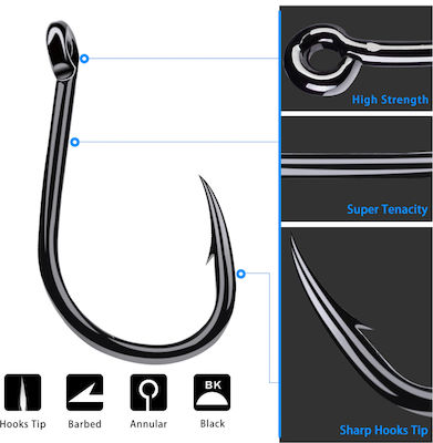 FH080-N09-100JZ Fishing Hooks Set 100pcs No9