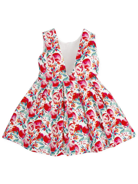 Tutto Piccolo Mädchen Kleid Blumen Ärmellos Rot