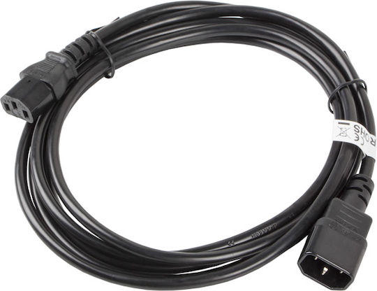 Lanberg IEC C13 - IEC C14 Cable 3m Μαύρο CA-C13E-11CC-0030-BK