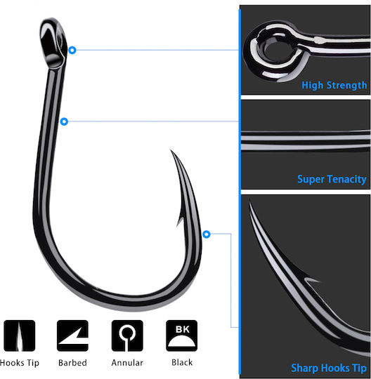 FH080-N15-100JZ Fishing Hooks Set 100pcs No15