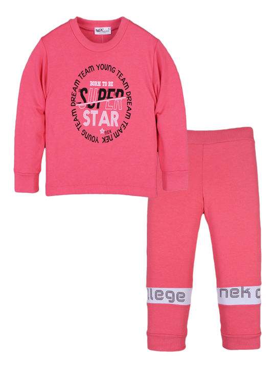 Nek Kids Wear Kinder Sweatpants Set - Jogginganzug Fuchsie 2Stück