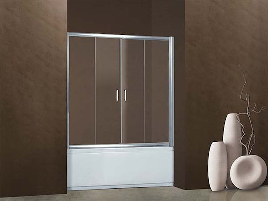 Karag Flora 300 Duschwand Badewanne mit Schieben Tür 70x148cm Klarglas