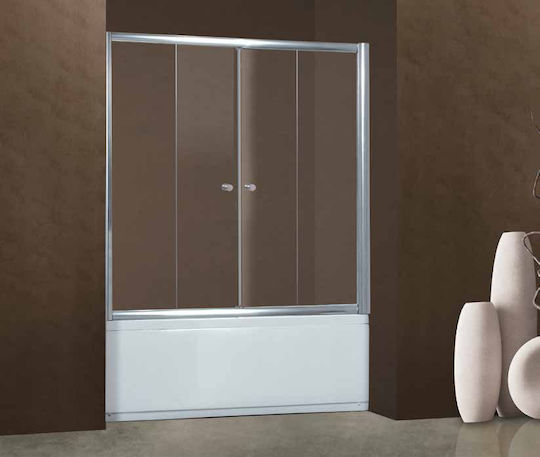 Karag Flora 300 Duschwand Badewanne mit Schieben Tür 70x148cm Klarglas