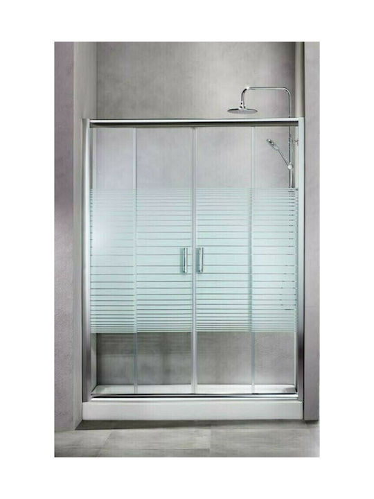 Tema New 4-Panel Sliding Entry Door Διαχωριστικό Ντουζιέρας με Συρόμενη Πόρτα 160-163x180cm Serigrafato