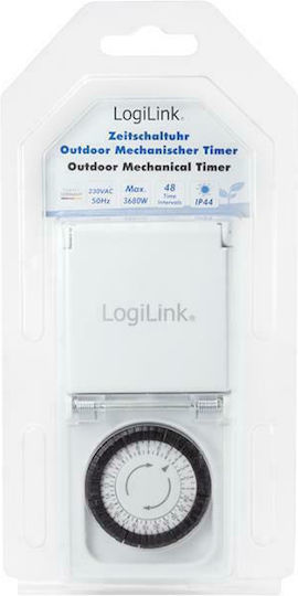 LogiLink Μηχανικός Χρονοδιακόπτης Πρίζας Ημερήσιος Εξωτερικού Χώρου IP44