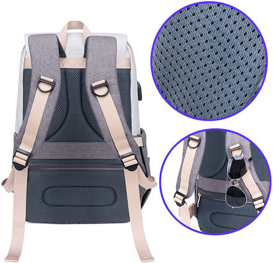 Diaper Bag Grey/Pink 26x22cm.