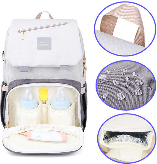 Diaper Bag Grey/Pink 26x22cm.