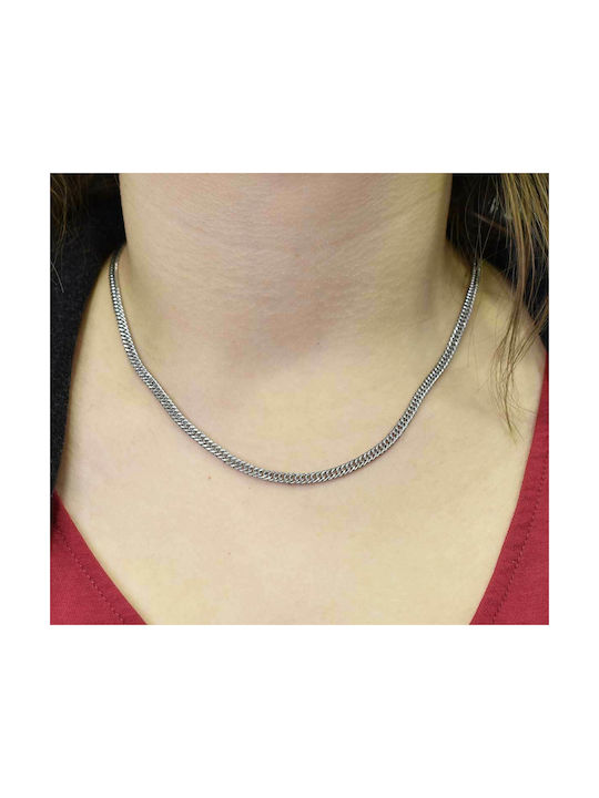 Modestia Kette Silber 6MM Kette Halskette aus Edelstahl 316L 55 cm