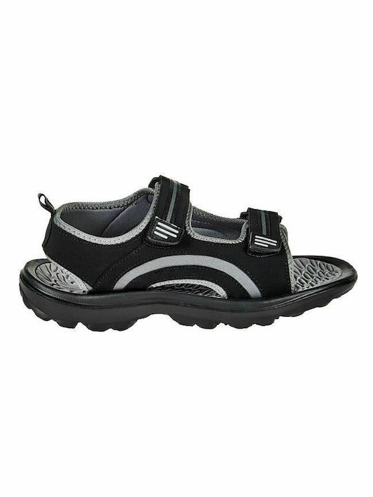 Mitsuko SA71620M Men's tourist sandal with stickers - Black