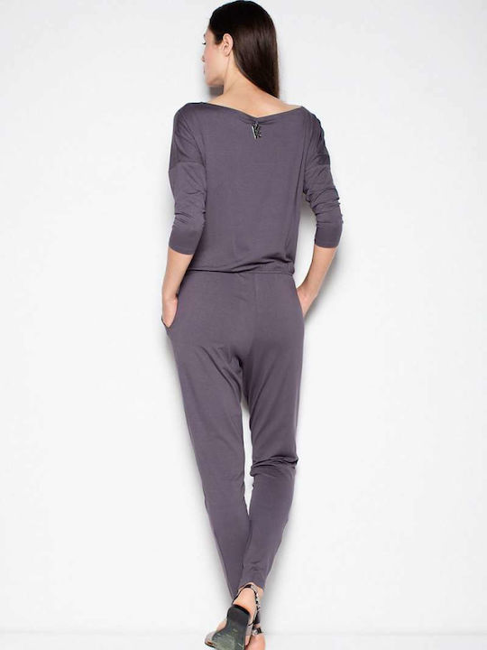 Venaton Women's Long Sleeve Jumpsuit Gray