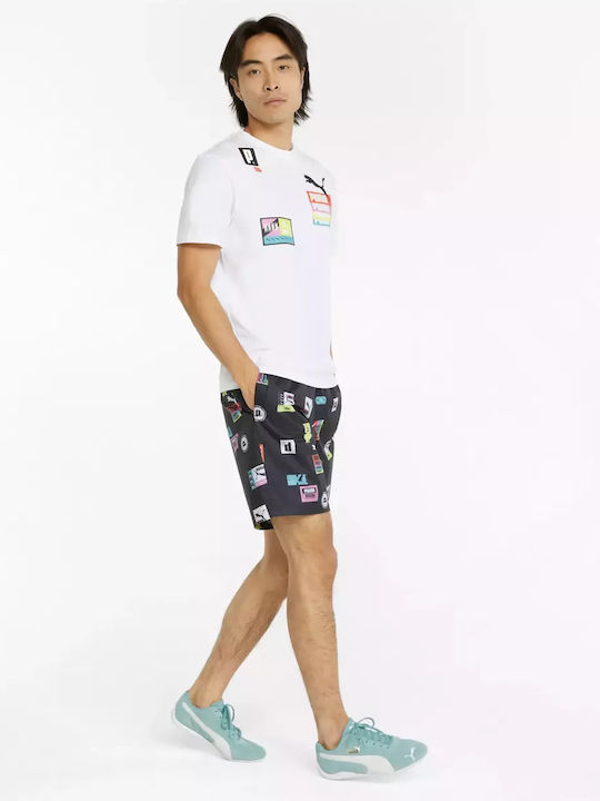 Brand Love Men's Swimwear Shorts Black with Patterns