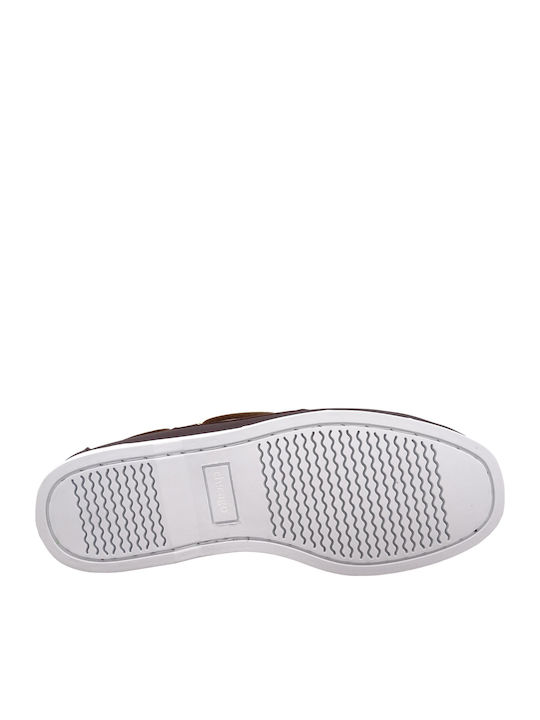 Δερμάτινα Ανδρικά Boat Shoes σε Καφέ Χρώμα